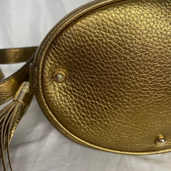 SOLD - Like New RARE Color Lancel Paris Leather Bucket Bag in  Gold - Picture 14 of 16